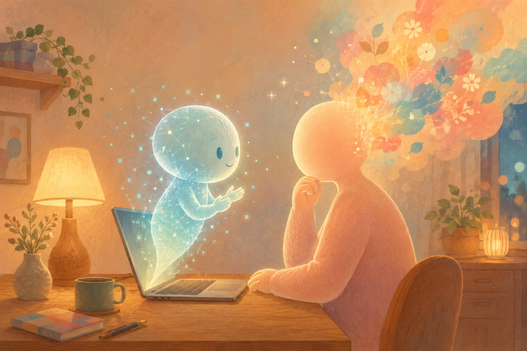 ＡＩと人が会話するイラスト